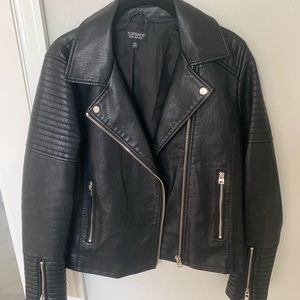 Topshop faux leather biker jacket